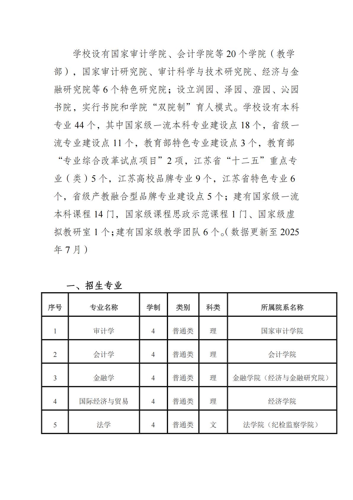 南京审计大学2026年招收台湾地区高中毕业生简章