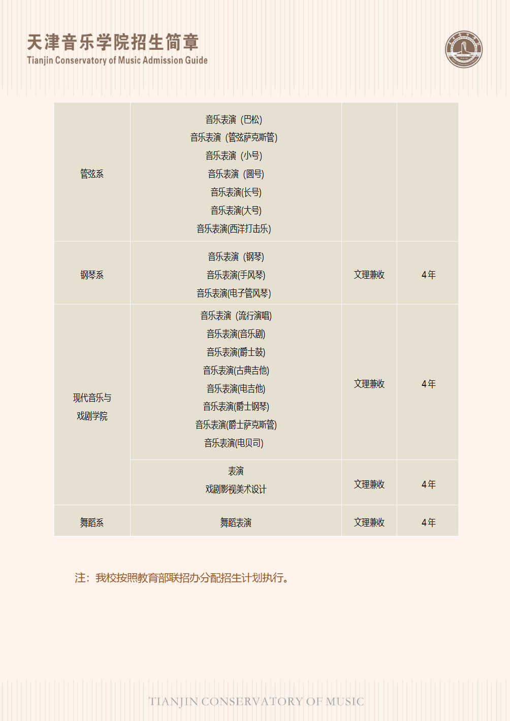 天津音乐学院2026年港澳台联招招生简章